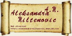 Aleksandra Miltenović vizit kartica